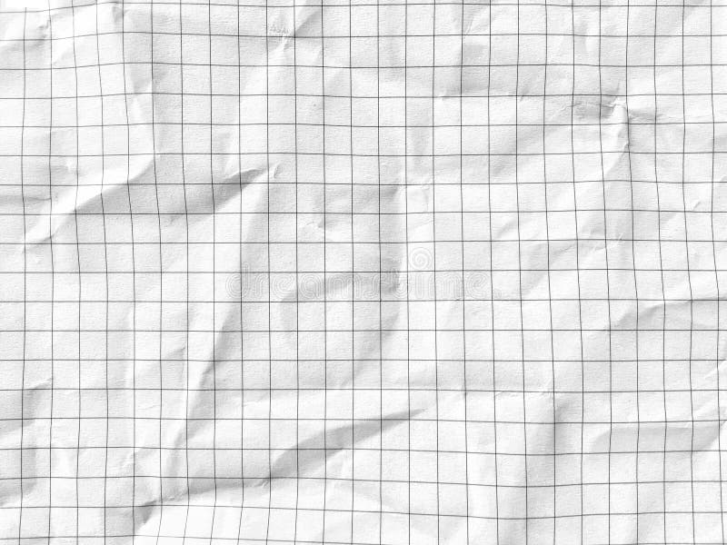 Fundo enrugado da textura da matemática da grade papel branco