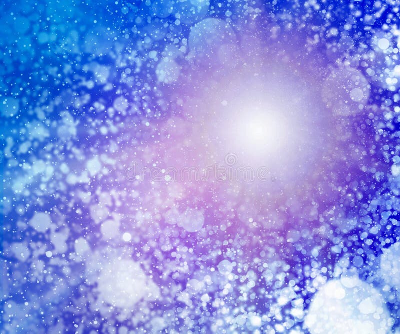 Blue colored snowy sunny sky, background with dots and white circles and purple nebula and halo, sunny cold day and sky, abstract texture. Blue colored snowy sunny sky, background with dots and white circles and purple nebula and halo, sunny cold day and sky, abstract texture.