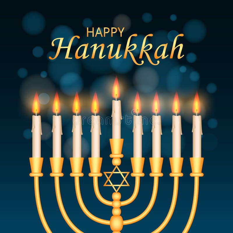 Fundo feliz do conceito de hanukkah, estilo realístico ilustração royalty free Fundo feliz do conceito de hanukkah, estilo realístico ilustração royalty free