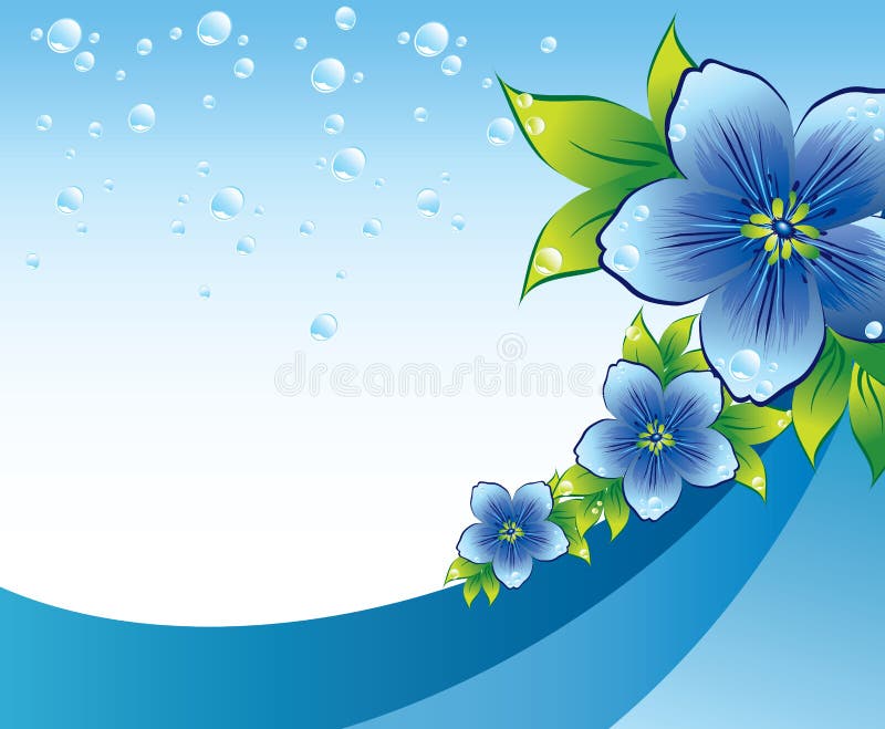 fundo do doodle do vetor azul e verde claro com flores. 1841175 Vetor no  Vecteezy