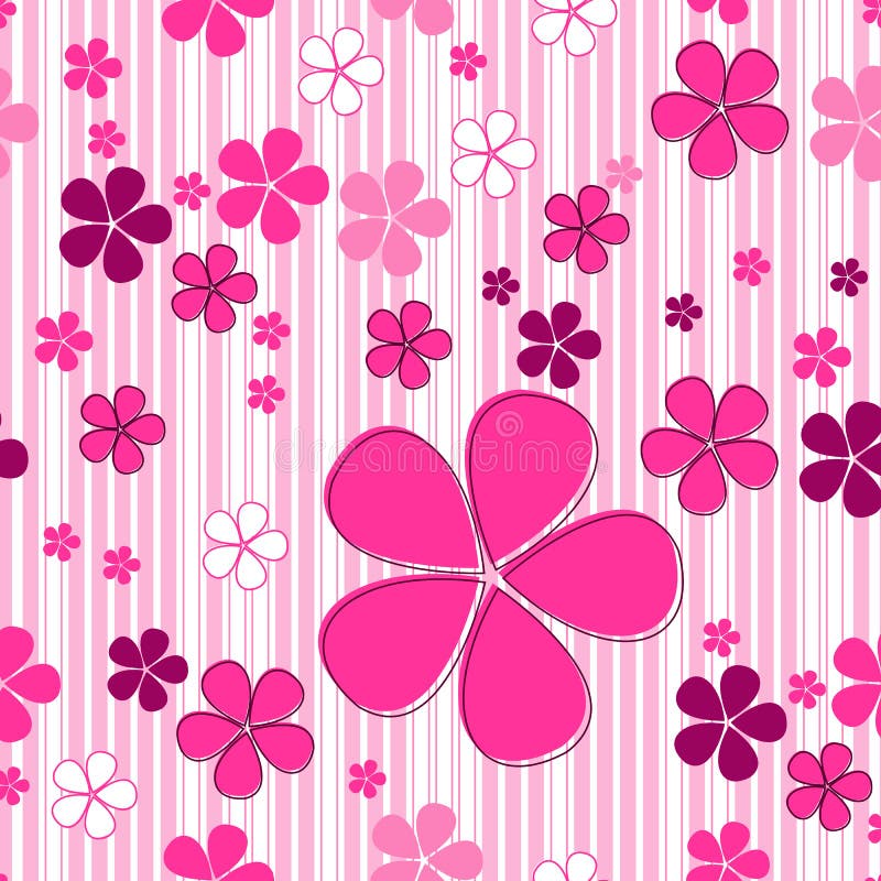 Fundo floral contínuo e adorável ilustração do vetor