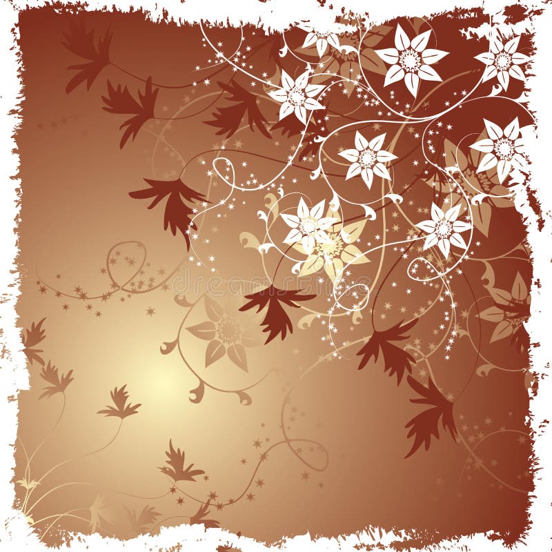 Fundo floral de Grunge, vetor ilustração royalty free Fundo floral de Grunge, vetor ilustração royalty free