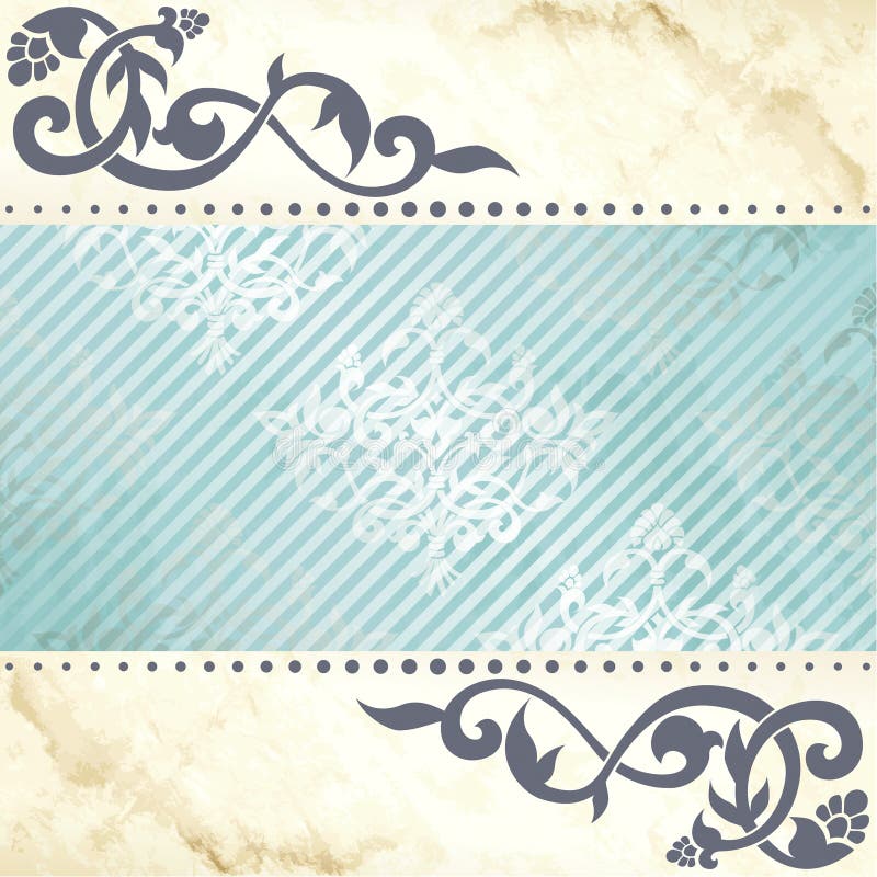 Fundo floral do arabesque no azul e no ouro ilustração royalty free Fundo floral do arabesque no azul e no ouro ilustração royalty free