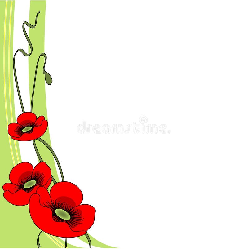 Fundo floral do vetor com papoilas ilustração do vetor Fundo floral do vetor com papoilas ilustração do vetor