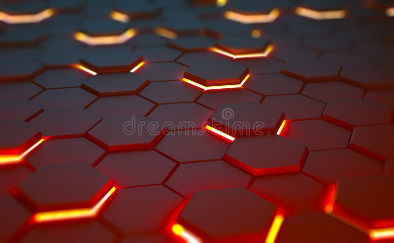Fundo futurista com hexágonos do ardor Conceito abstrato do blockchain da tecnologia ilustração royalty free Fundo futurista com hexágonos do ardor Conceito abstrato do blockchain da tecnologia ilustração royalty free