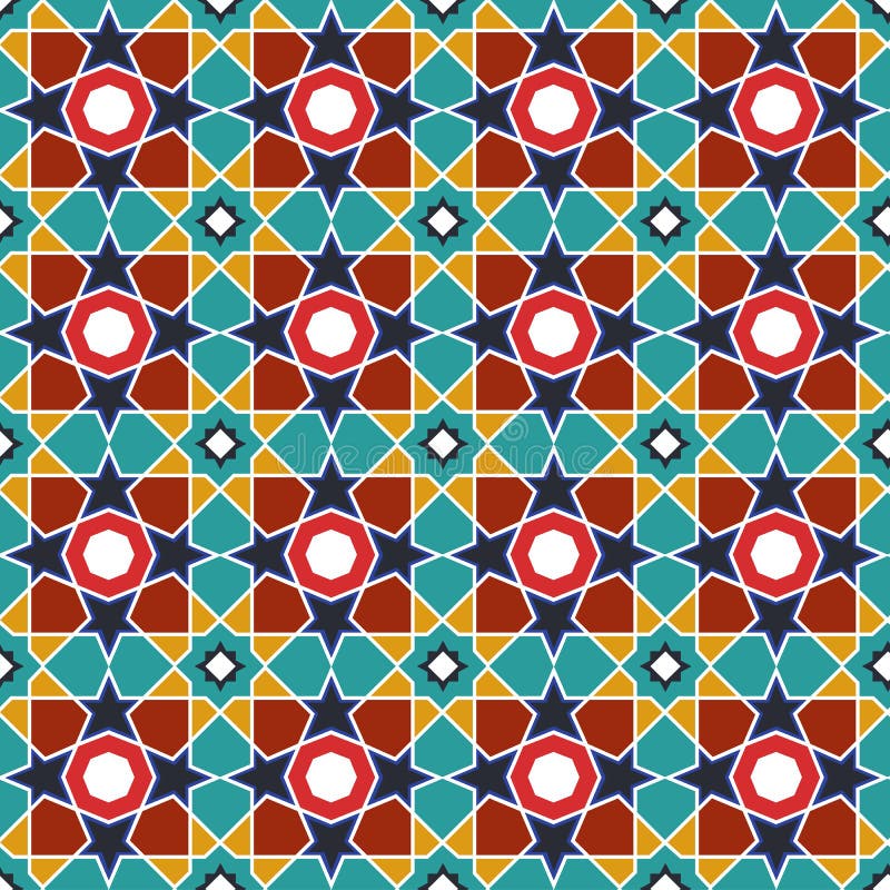 Fundo geométrico sem emenda islâmico árabe abstrato do teste padrão Ilustração do vetor ilustração stock Fundo geométrico sem emenda islâmico árabe abstrato do teste padrão Ilustração do vetor ilustração stock