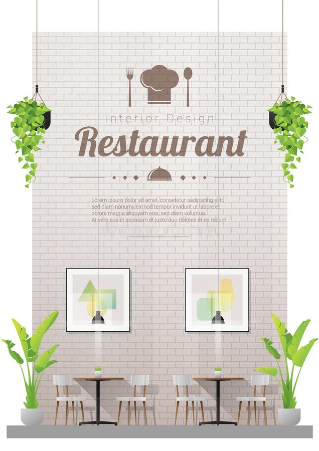 Fundo interior, restaurante moderno com tabelas e cena das cadeiras ilustração royalty free Fundo interior, restaurante moderno com tabelas e cena das cadeiras ilustração royalty free