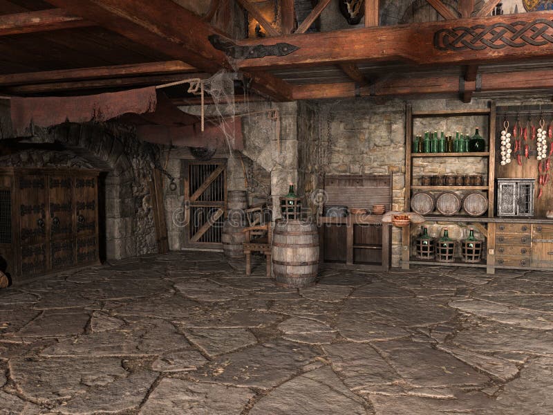 Fundo medieval na barra de tavern