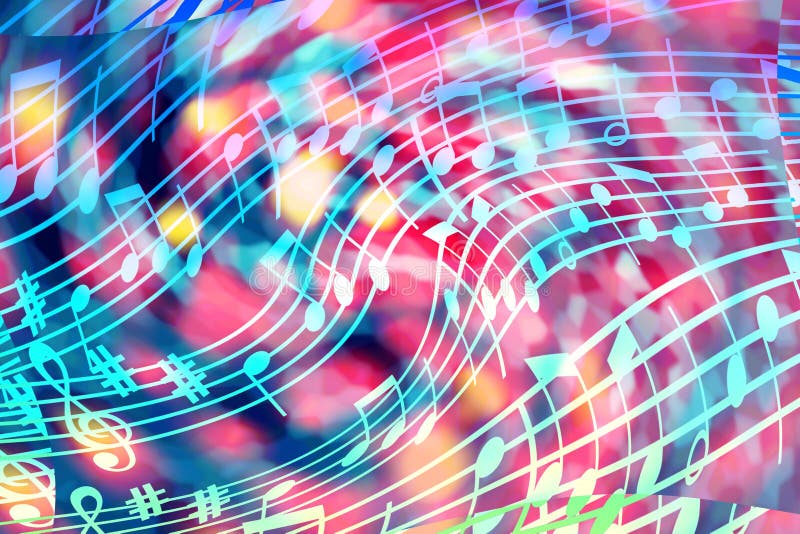 Fundo musical brilhante, abstrato, multicolorido com elementos de partitura musical foto de stock royalty free Fundo musical brilhante, abstrato, multicolorido com elementos de partitura musical foto de stock royalty free