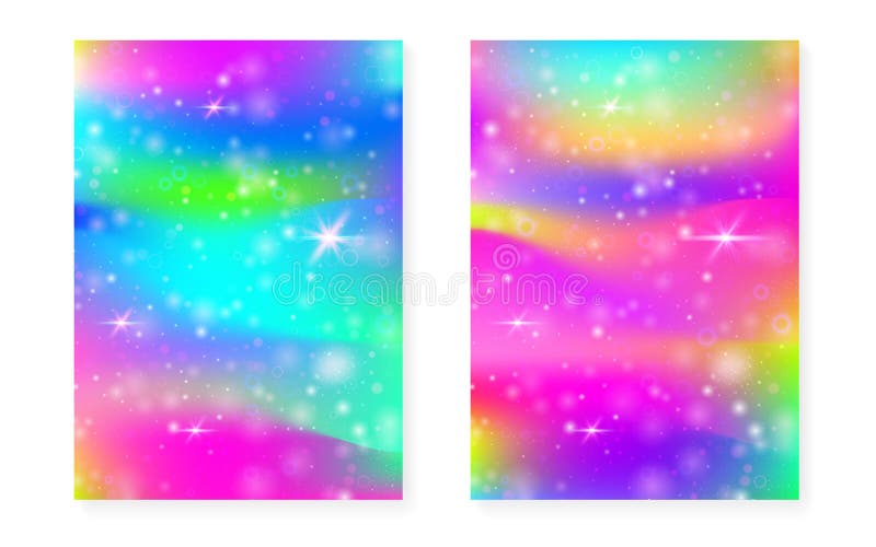Fundo mágico com inclinação do arco-íris da princesa Unicórnio de Kawaii ilustração do vetor Fundo mágico com inclinação do arco-íris da princesa Unicórnio de Kawaii ilustração do vetor