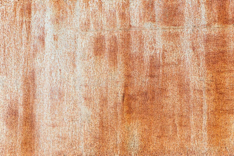 Fundo oxidado Folha de metal oxidada velha Claro - marrom com raias de uma parede oxidada da garagem Textura do grunge de Brown