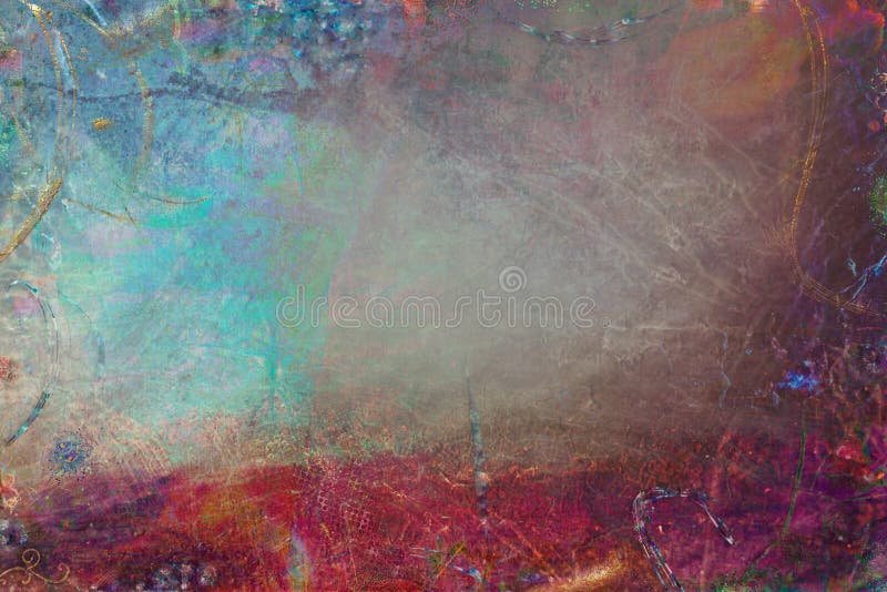 Fundo digital pintado abstrato e colorido ilustração do vetor