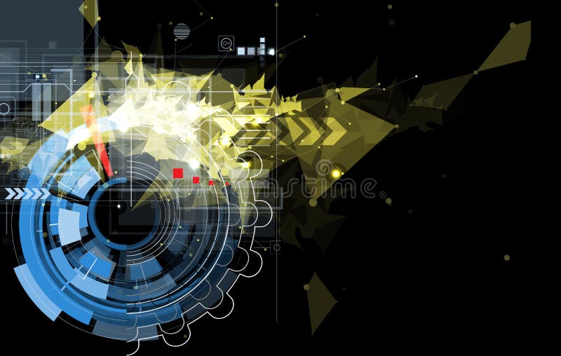 Fundo preto abstrato da tecnologia do fogo da engrenagem ilustração stock Fundo preto abstrato da tecnologia do fogo da engrenagem ilustração stock