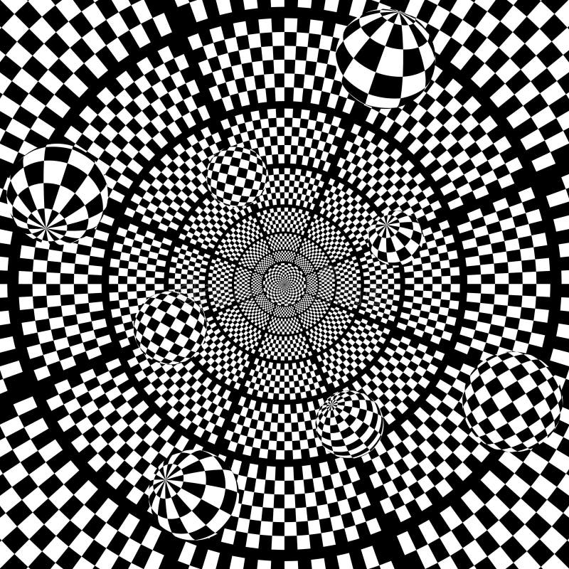 Fundo Xadrez Preto E Branco Abstrato. Padrão Geométrico Com Efeito De  Distorção Visual. Ilusão Óptica. Op Art. Royalty Free SVG, Cliparts,  Vetores, e Ilustrações Stock. Image 160507515