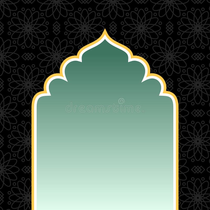 Fundo preto islâmico com arco dourado ilustração stock Fundo preto islâmico com arco dourado ilustração stock