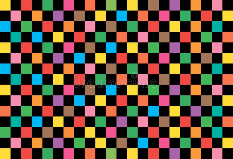 Fundo Quadrado De Cores. Mosaico Abstrato De Xadrez Colorido