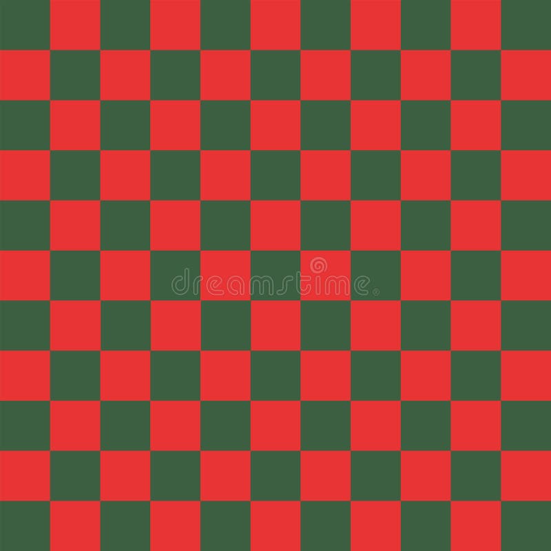 Fundo xadrez vermelho e verde