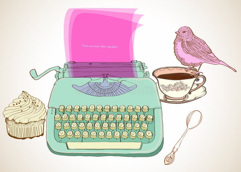 Fundo retro da máquina de escrever ilustração stock Fundo retro da máquina de escrever ilustração stock
