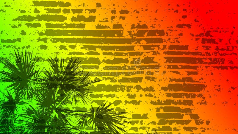fundo riscado pintado grunge da textura A reggae da ilustração EPS10 colore verde, amarelo, vermelho