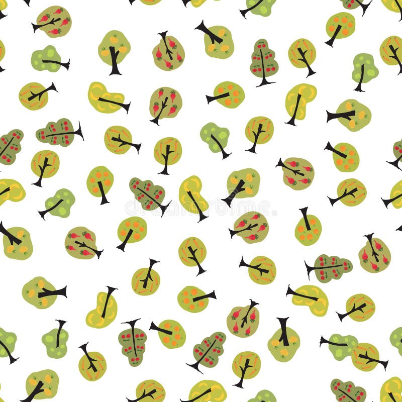 Fundo sem emenda bonito com maçã, pera, cenoura, cereja e vagabundos ilustração stock Fundo sem emenda bonito com maçã, pera, cenoura, cereja e vagabundos ilustração stock