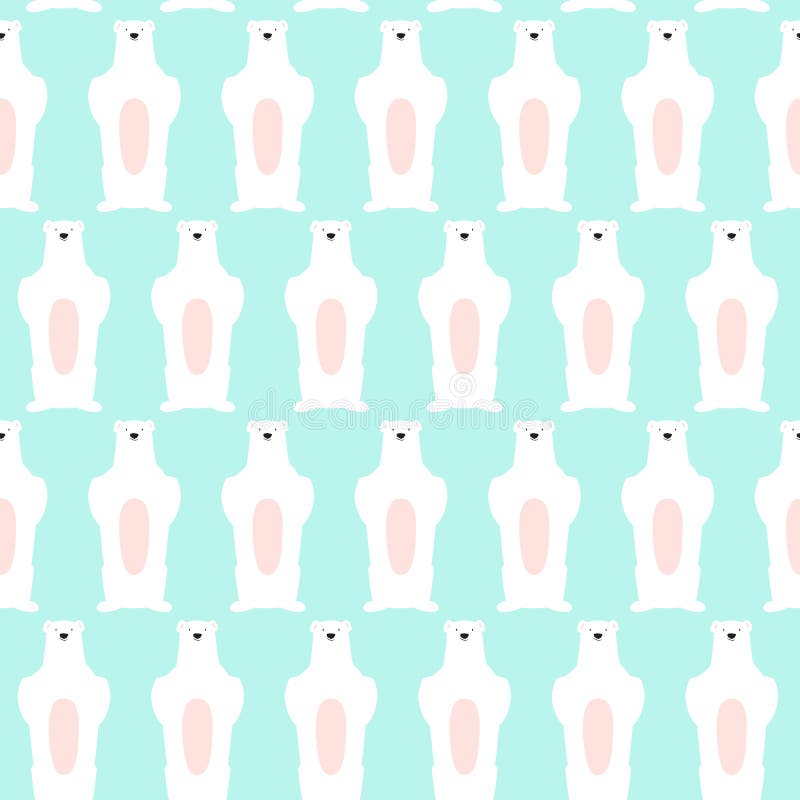 Fundo sem emenda bonito do vetor dos ursos polares ilustração do vetor Fundo sem emenda bonito do vetor dos ursos polares ilustração do vetor