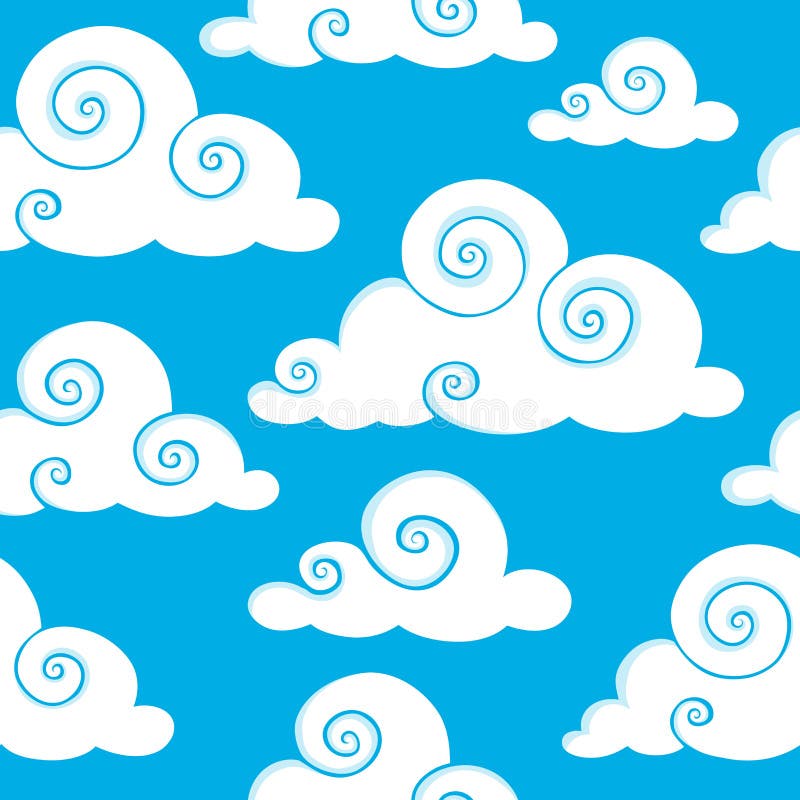 Fundo contínuo com nuvens 6 ilustração royalty free