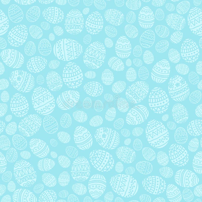 Fundo sem emenda com os ovos da páscoa no fundo azul ilustração do vetor Fundo sem emenda com os ovos da páscoa no fundo azul ilustração do vetor