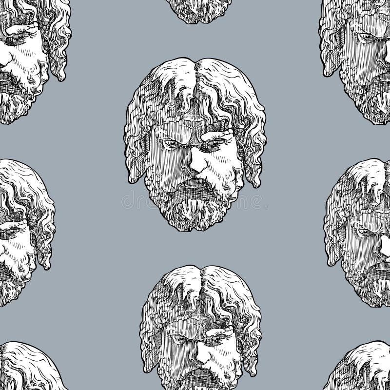 Fundo sem emenda das máscaras masculinas clássicas ilustração royalty free Fundo sem emenda das máscaras masculinas clássicas ilustração royalty free