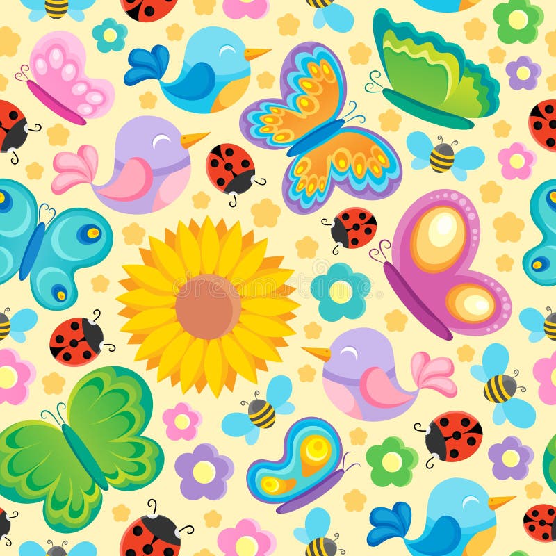 Fundo contínuo com tema de primavera ilustração stock