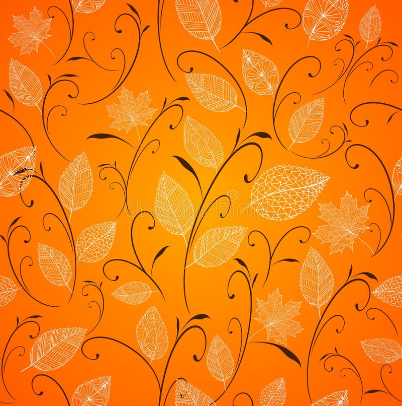Fundo sem emenda do teste padrão das folhas de outono do vintage. ilustração do vetor Fundo sem emenda do teste padrão das folhas de outono do vintage. ilustração do vetor