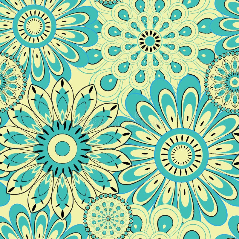 Padrão floral sem costura ilustração royalty free