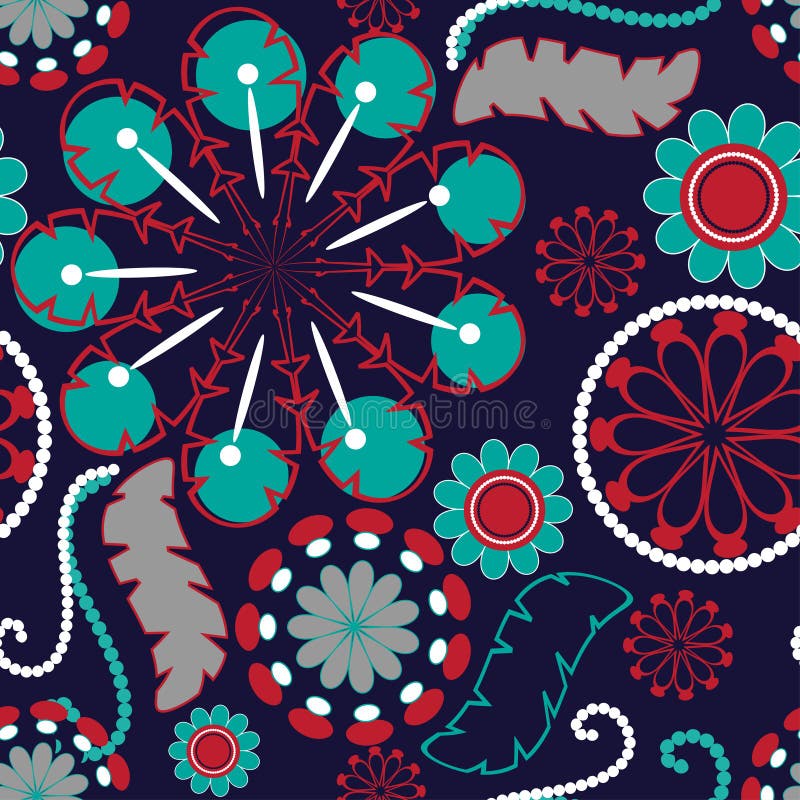 Padrão floral contínuo ilustração royalty free