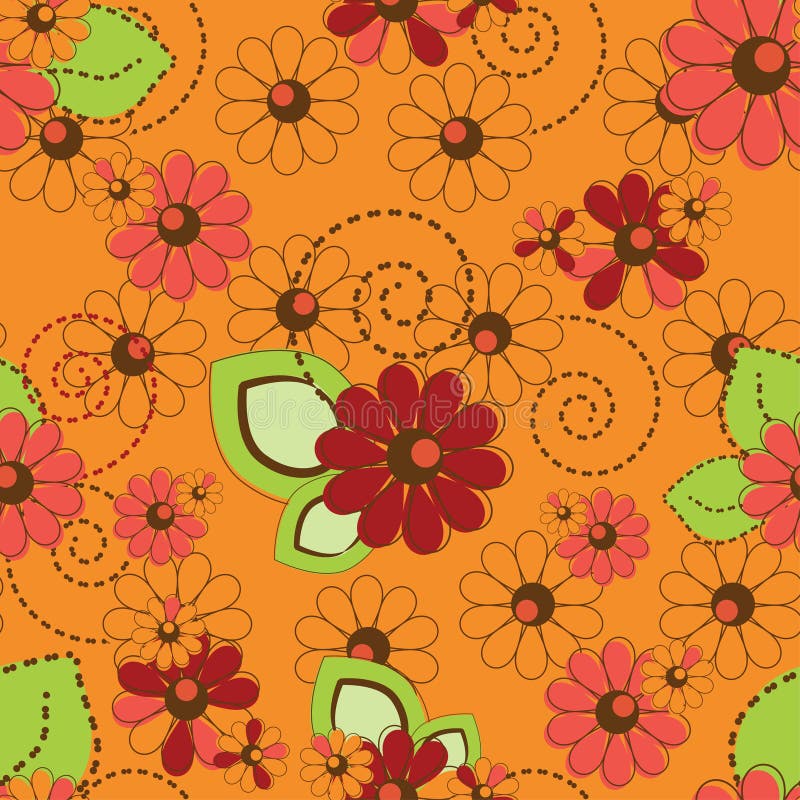 Fundo sem emenda do teste padrão de flor ilustração stock