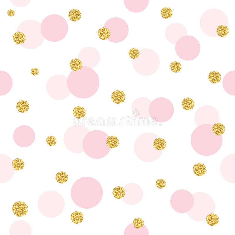 Glitter confetti polka dot seamless pattern background. Golden and pastel pink trendy colors. For birthday, valentine and scrapbook design. Vector Ers10. Glitter confetti polka dot seamless pattern background. Golden and pastel pink trendy colors. For birthday, valentine and scrapbook design. Vector Ers10.