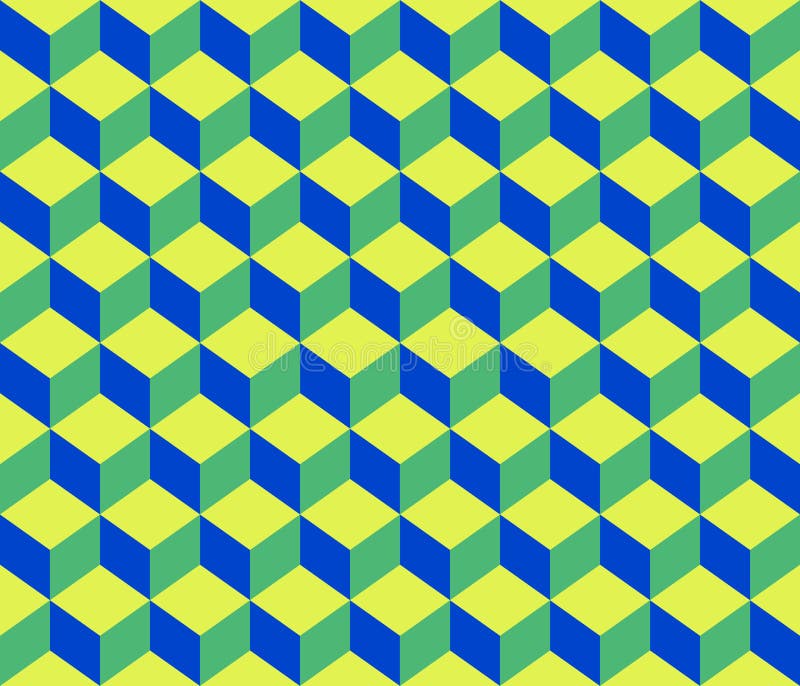 Fundo sem emenda do teste padrão dos cubos geométricos azuis verdes do sumário do contorno ilustração royalty free Fundo sem emenda do teste padrão dos cubos geométricos azuis verdes do sumário do contorno ilustração royalty free
