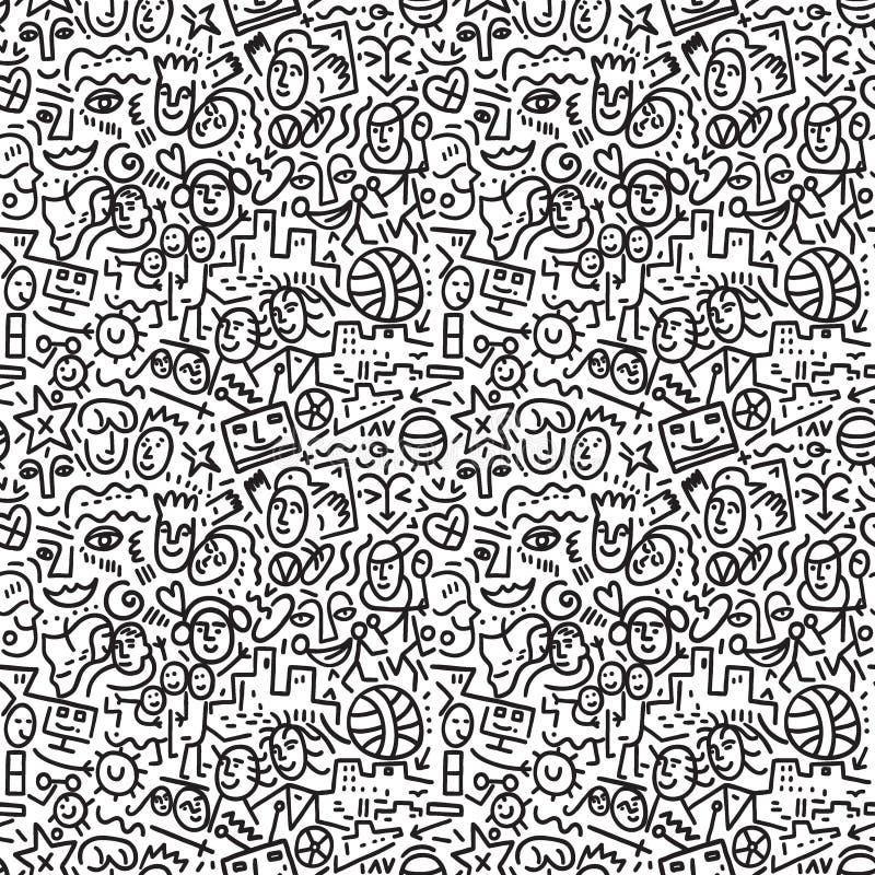Fundo sem emenda dos adolescentes ilustração do vetor Fundo sem emenda dos adolescentes ilustração do vetor
