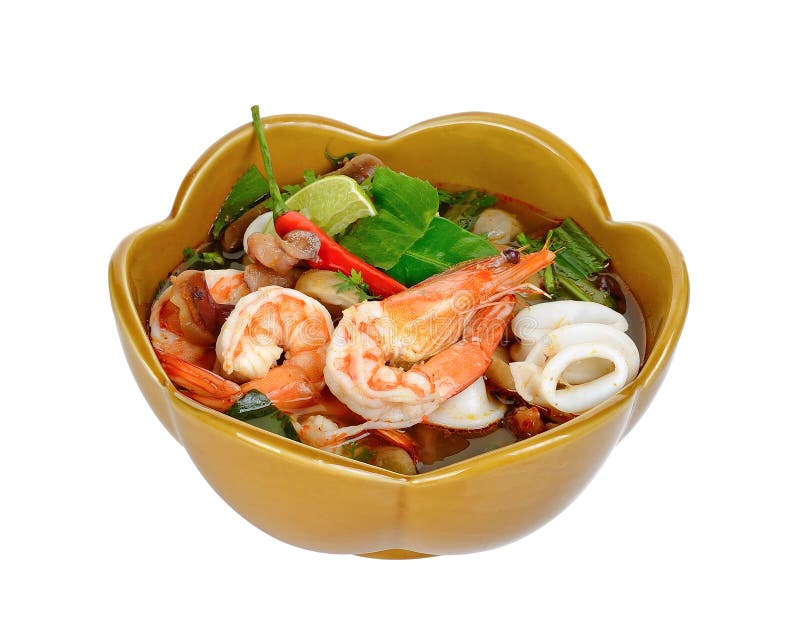 Fundo tailandês de Tom Yum Goong do alimento foto de stock royalty free