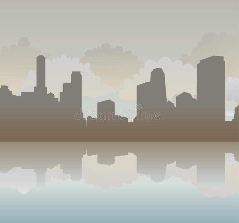 Urban grunge background with silhouette and reflection. Urban grunge background with silhouette and reflection