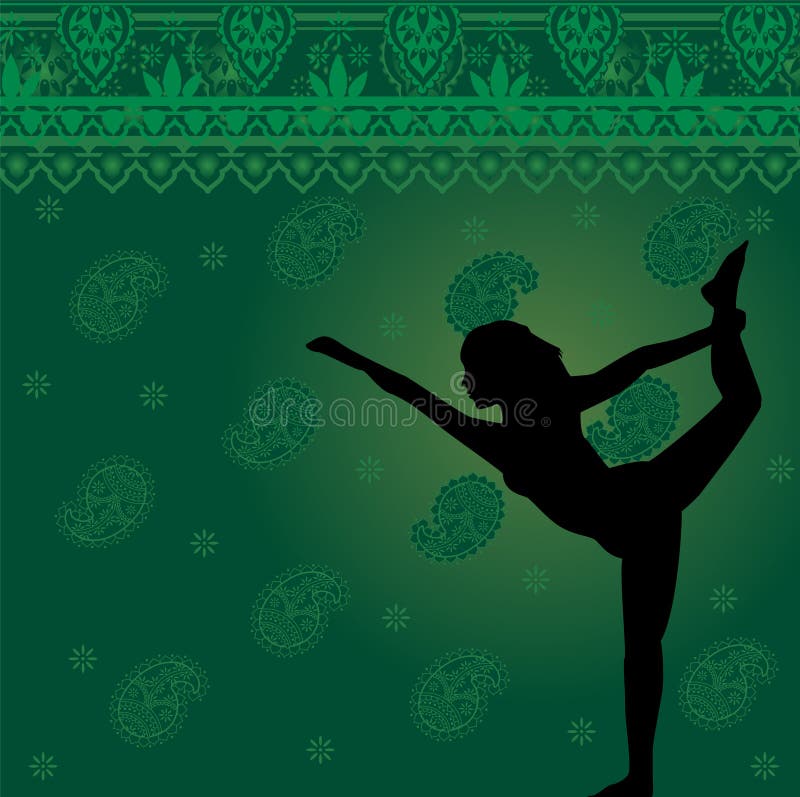 Fundo de ioga verde ilustração royalty free