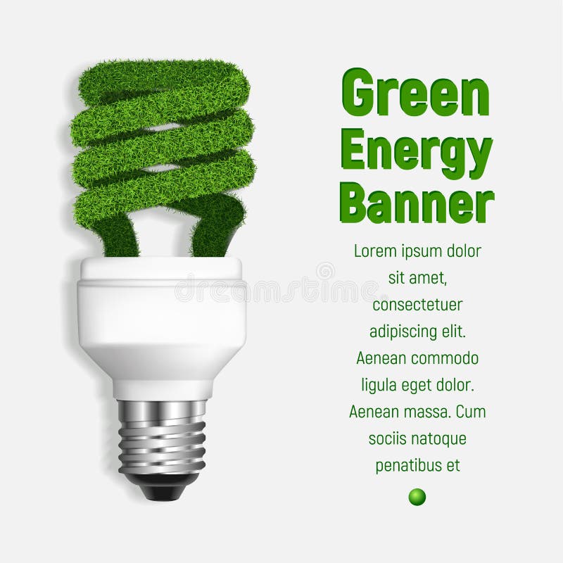 Fundo verde do conceito da energia, estilo realístico ilustração do vetor Fundo verde do conceito da energia, estilo realístico ilustração do vetor