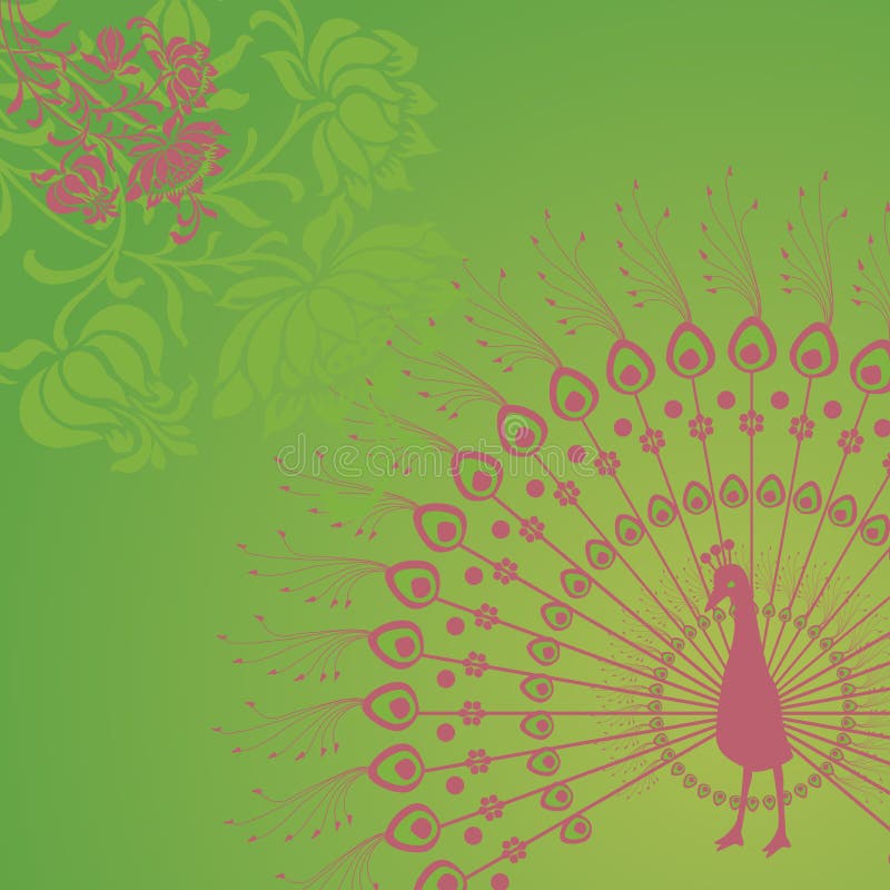 Fundo de pavão verde ilustração do vetor