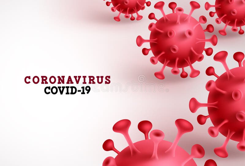 Fundo vetor coronavirus covid19. corona virus covid19 texto em espaço branco vazio