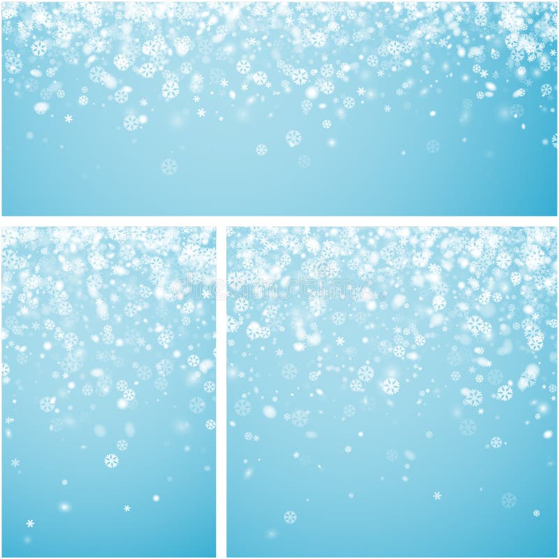 Fundos azuis do inverno com flocos de neve ilustração stock
