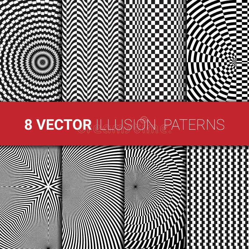 Set of optical illusion backgrounds. Vector illustration. Set of optical illusion backgrounds. Vector illustration