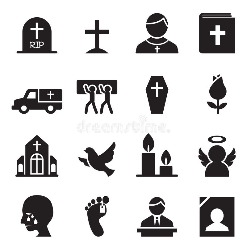 Funeral, Burial icon stock illustration. Illustration of coffin 72474314
