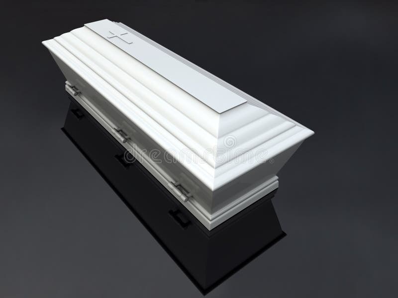 Funeral Casket White, stock illustration. Illustration of catholic