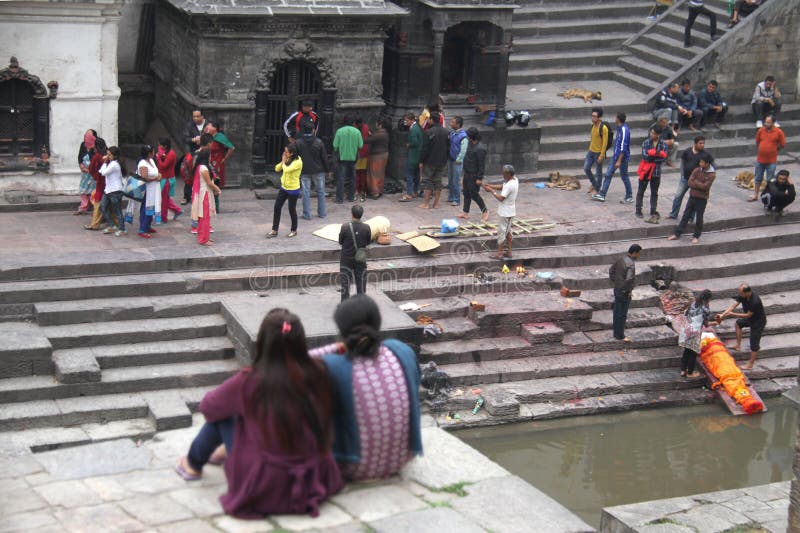 Funeral Ceremony in Pashupatinath Temple, Kathmandu, Nepal Editorial