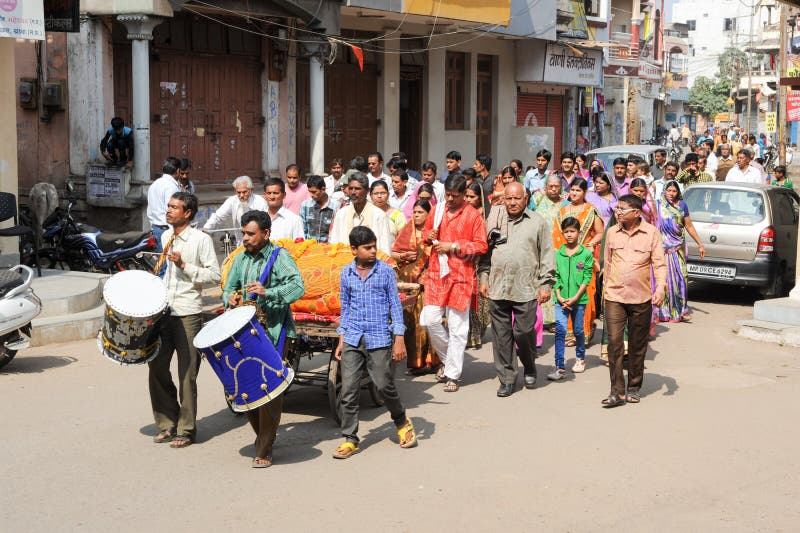 Funeral Procession On The Streets Of Maheshwar On India Editorial funeral-procession-on-the-streets-of-maheshwar-on-india-editorial