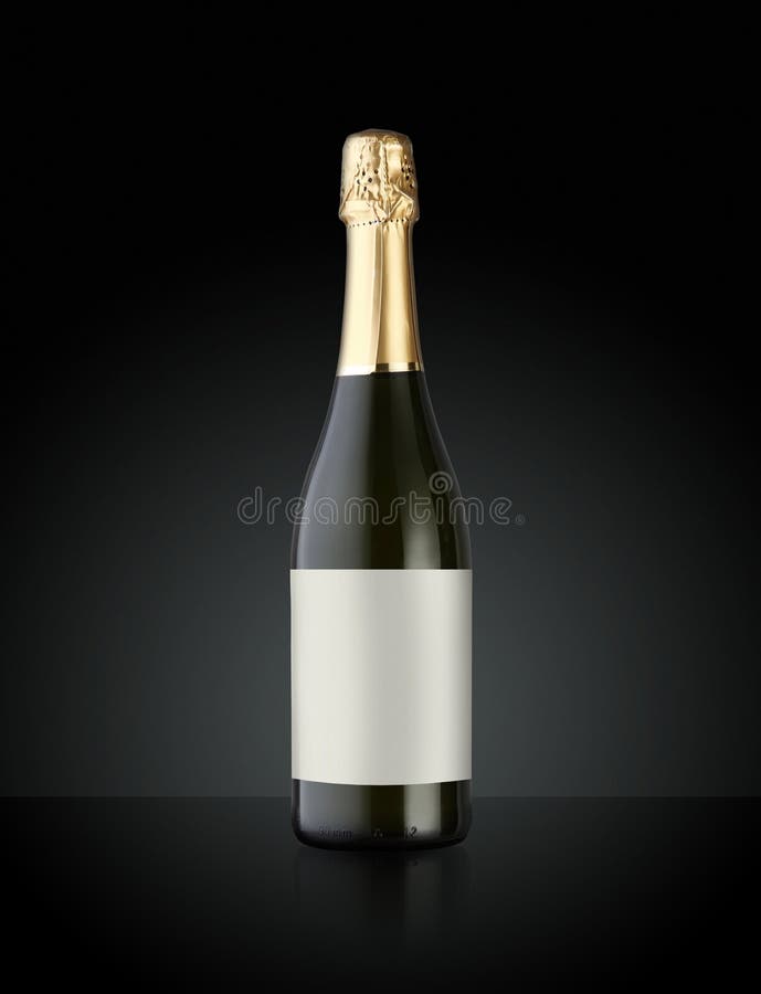 Funkelnde weißer Wein-Flasche stockbilder