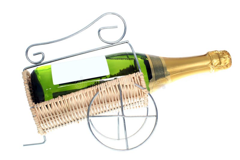 Funkelnde weißer Wein-Flasche lizenzfreies stockfoto